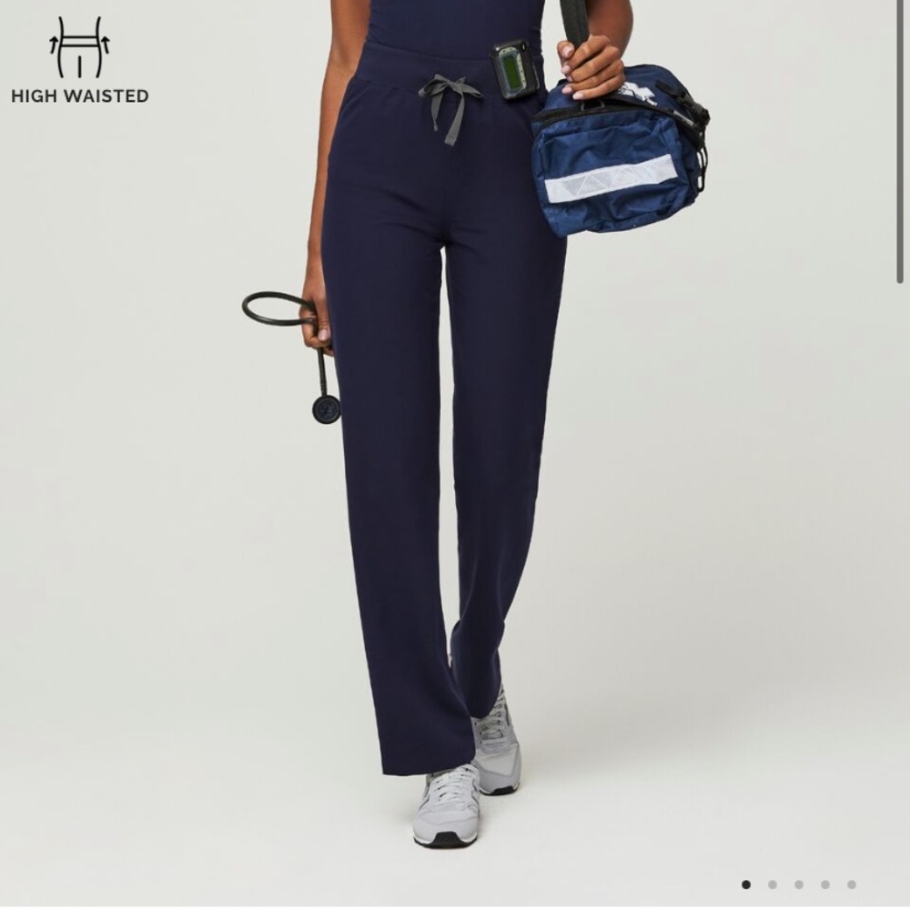 Figs Livingston high waist scrub pant large tall navy